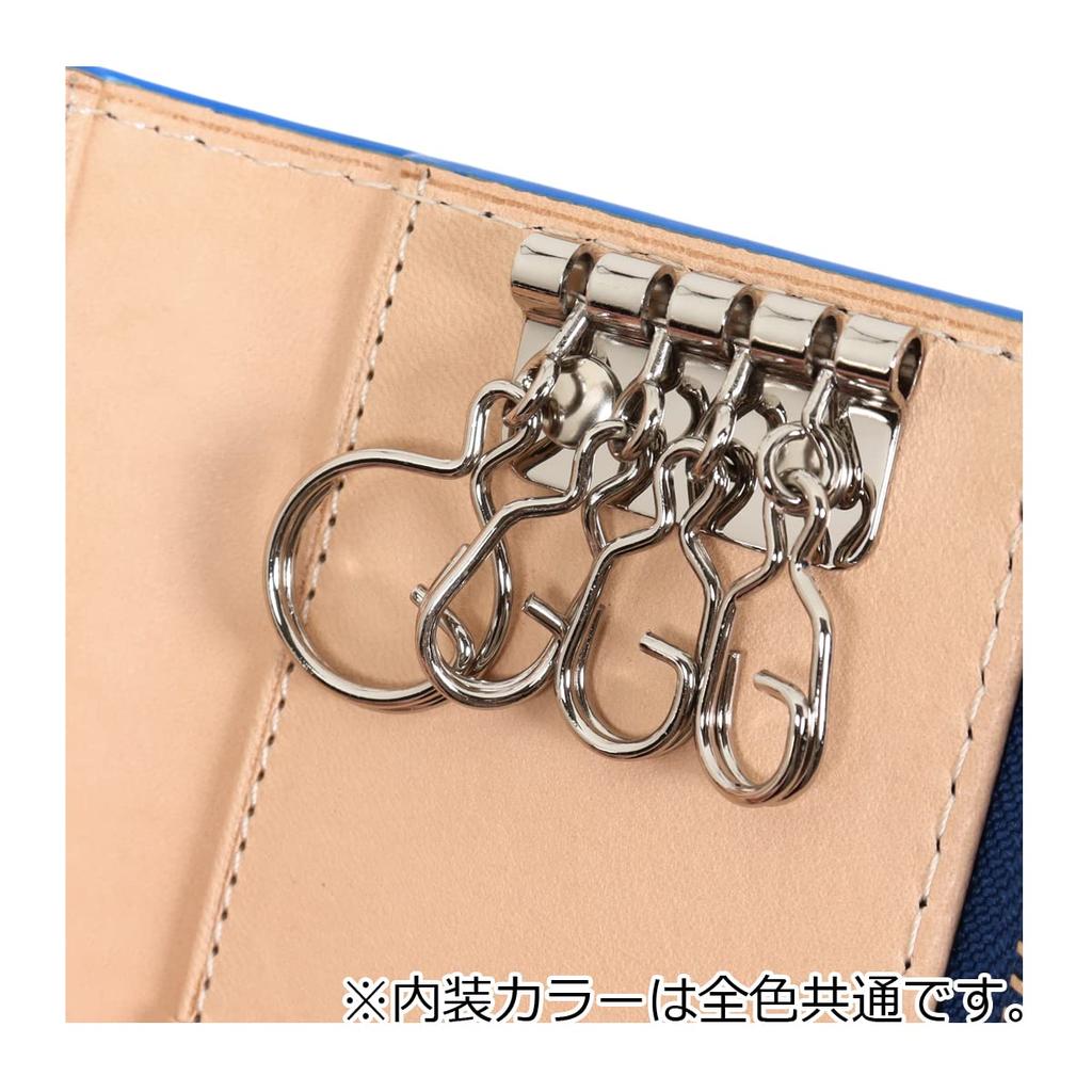 Key Case Genuine Leather Indigo Dyed Smooth ZYS093 Commuter Pass Card Case Leather Cowhide Italian Leather Navy [Baggy Port] Men's