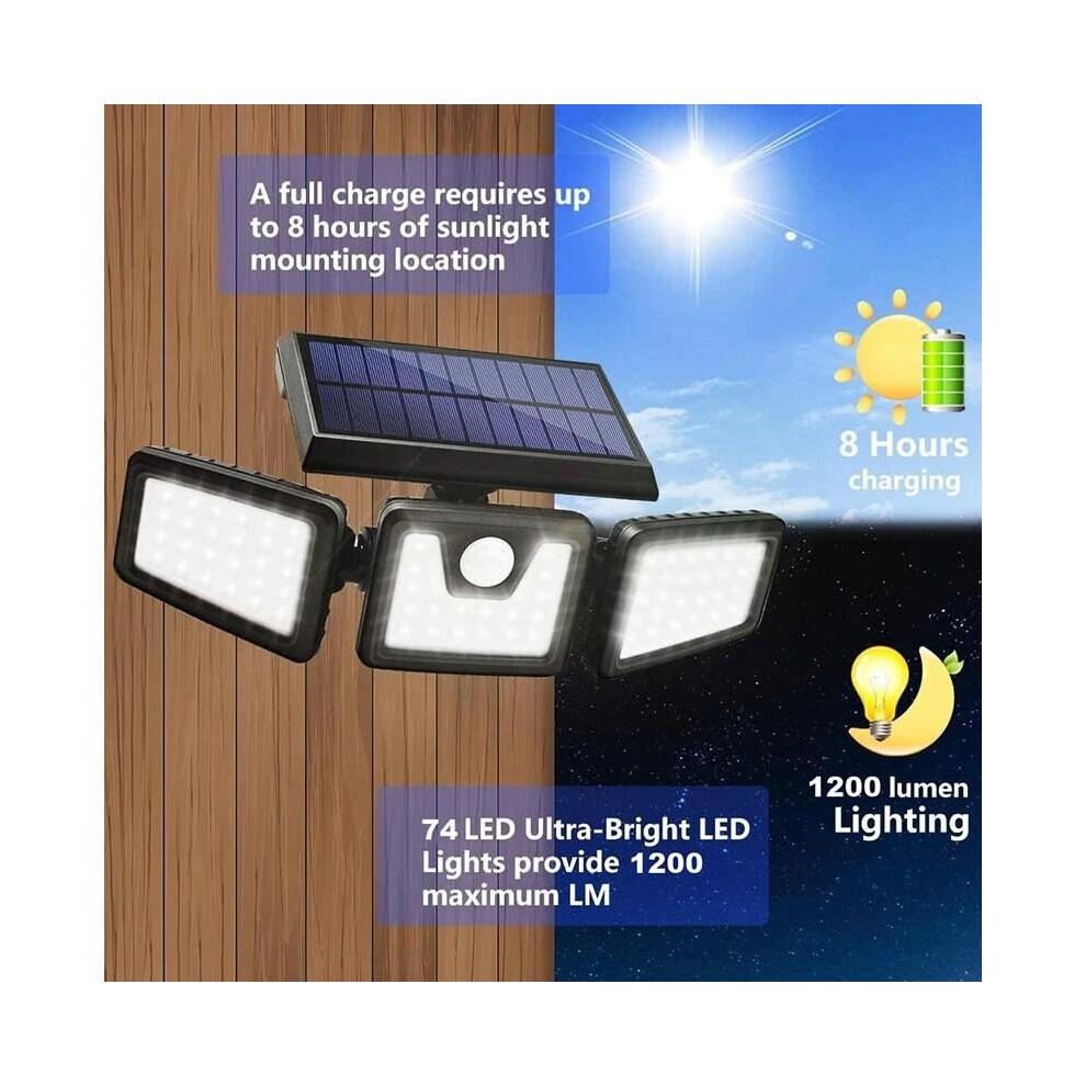 74 LED Solarbetriebene Außenleuchte mit Sensor
