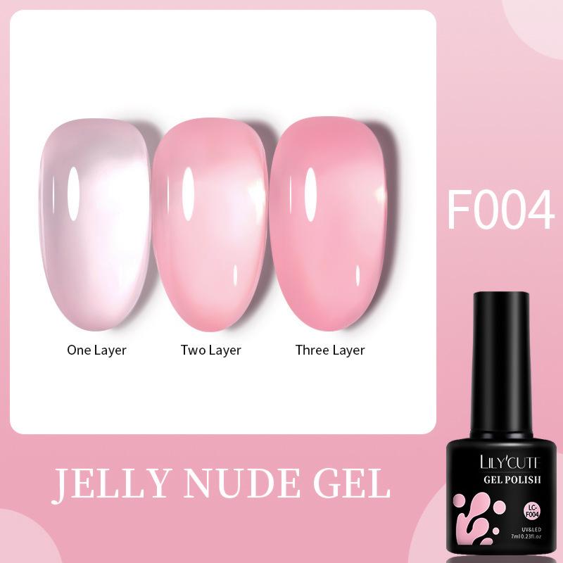 LILY'CUTE Pink Sheer Gel Polish - Ice Sheer Nude & Rose Jelly Gel Series