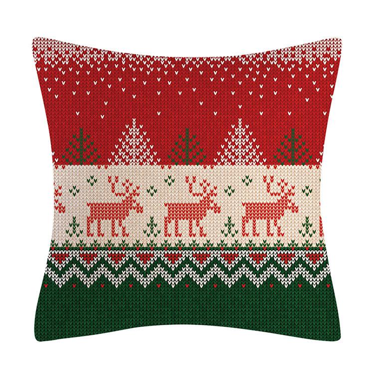 

New Wool Knitted Style Big Red Christmas Linen Pillow Cover Sofa Living Room Pillow Cover Premium Durable Quality 45 * 45Cm (without pillow core)