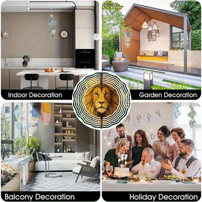 Balkon Bahçe Dekoru için 360 Derece Kancalı 10 İnç Asılı Rüzgar Gülü İlkbahar Yaz Dış Mekan Süsü