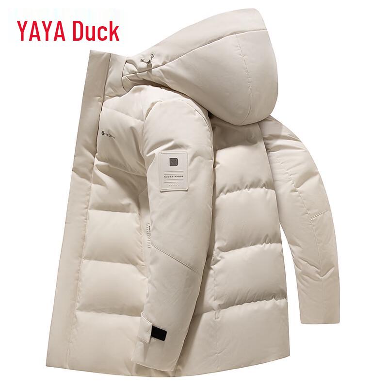 YAYA 2025 Winter Couple s Hooded Mid-Length Down Jacket 2XL