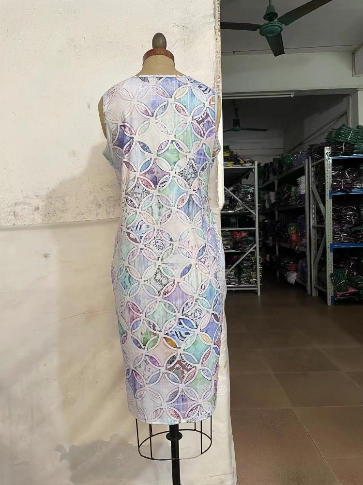 Frankrike Chic Vintage Lyx Tvådelat Set Rund Krage Blå Kappa + Patchwork Print Klänning Kvinnor Ny Estetisk Retro Klänning Kostym