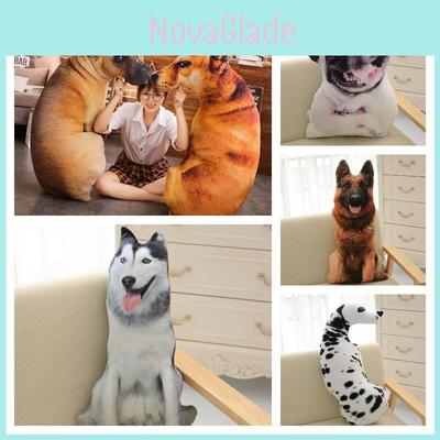 Creative 3d Simulation Dog Pillow, Plush Toy Dog Stuffed Animal For Kids, Short Plush Fabric, Pp Cotton Filling, Various Sizes And Colors