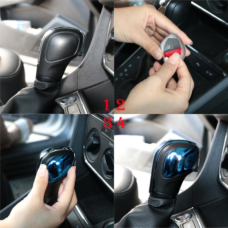 Stainless Steel Car Gear Shift Knob Side Cover Trim Sticker for Volkswagen VW GTI Polo Golf Tiguan Touareg Scirocco CC QT8
