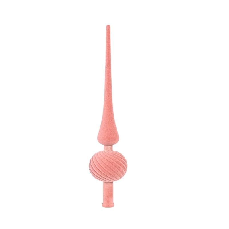 Long Pointed Flocking Plastic Christmas Tree Toppers Portable Easy Setups Festival Ornament for Indoor Decorations
