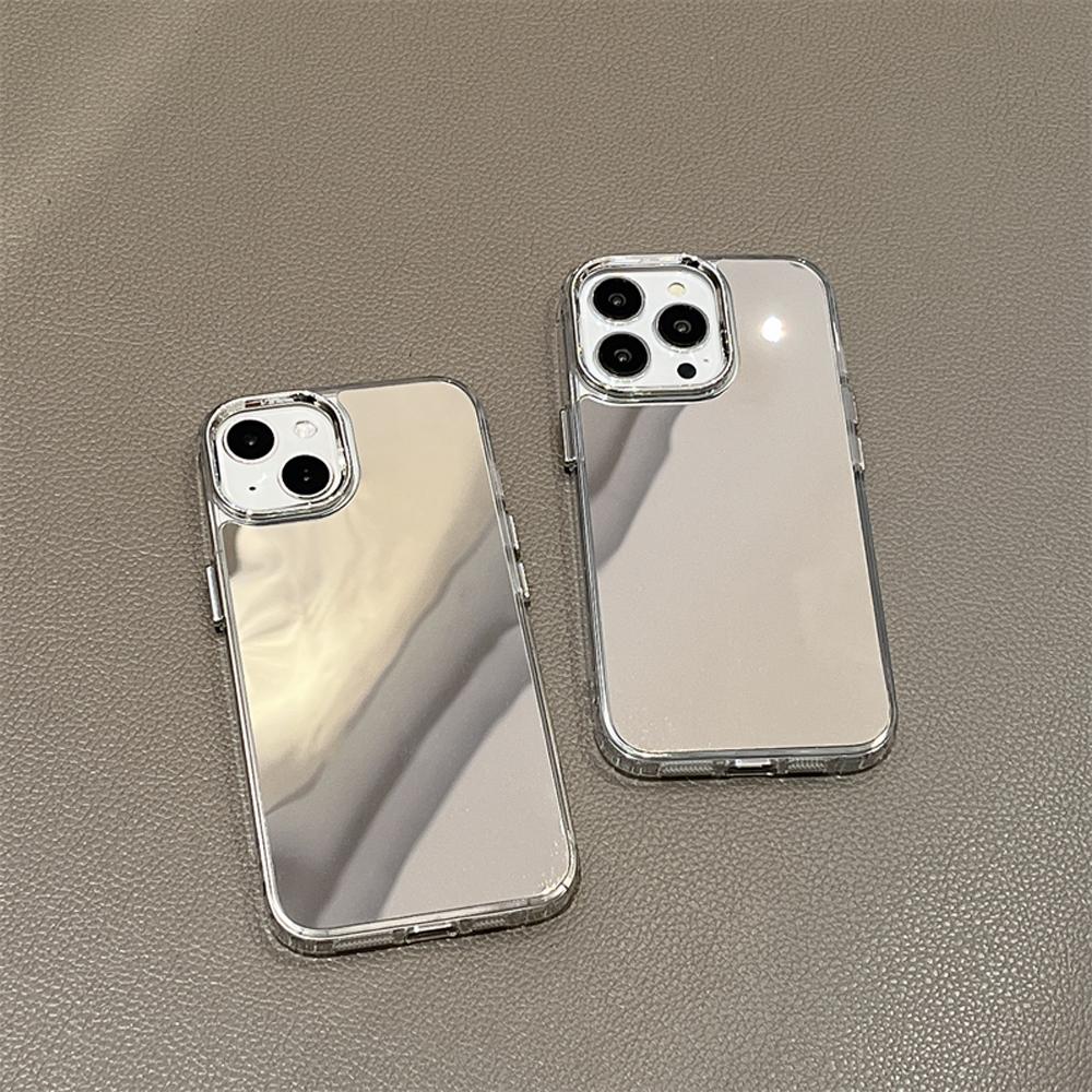 Luxury Plating Make Up Mirror Phone Case For iPhone 15 11 12 13 14 Pro Max Hard Acrylic Shockproof Cover