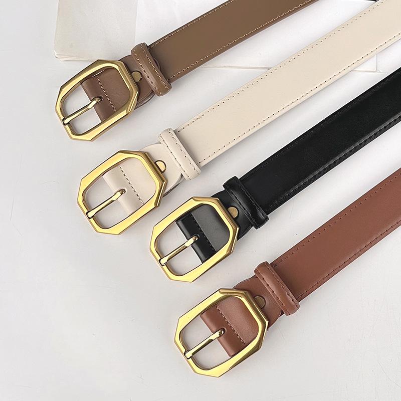 Quatre Saisons Disponible Ceinture en Cuir Véritable pour Femme Cuir Associé à Jeans, Pantalons Décontractés, Jupes, Ceinture pour Femme