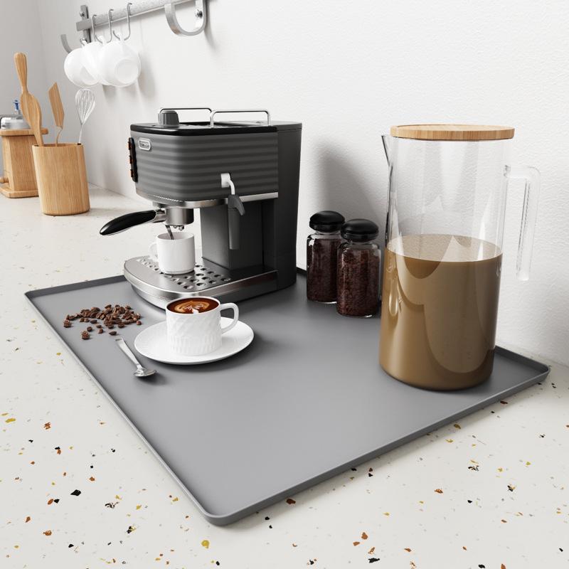 Cross-border Silicone Coffee Machine Mat: Non-Slip, Heat Insulation, Large Drying Tray for Bar or Dining Table