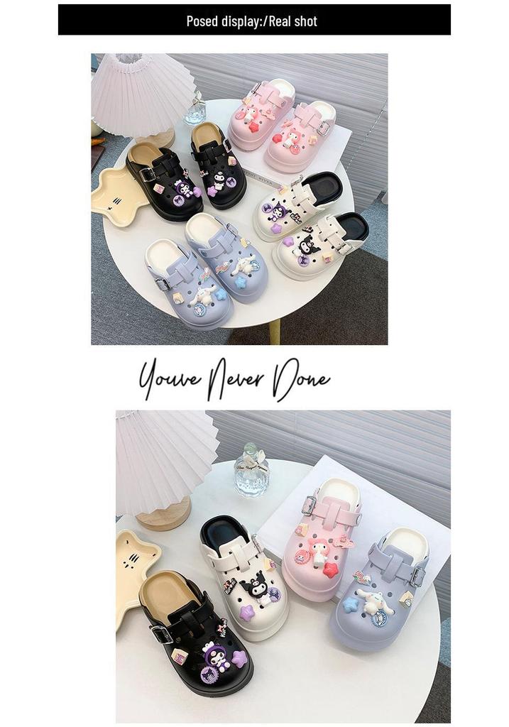 Adorable Cartoon Clog Shoes for Kids - New 2026 Closed-Toe Thick-Soled Slippers & Beach Sandals for Medium To Older Children