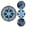 2D Metal Wind Spinner Ornament for Garden Decor Intricate Blue and Golden Design Indoor Outdoor Holiday Gift for All Occasions