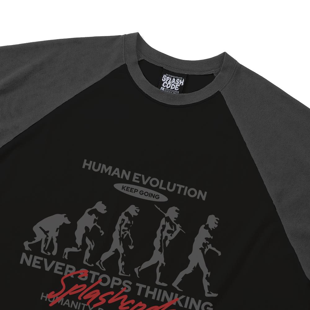 Seupeullaesikodeu Raglan Long Sleeve Black - Human Evolution