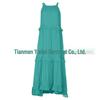 European and American 2025 Summer Ruffle Long Dress - Women's Flowing Holiday Beach Style