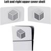 Frontplattenabdeckung für die PS5 Slim-Konsole, linke und rechte obere Abdeckungsschale, weißes Ersatz-Seitenschalengehäuse mit Lüftungsschlitzen, staubdichte ABS-Abdeckplatten