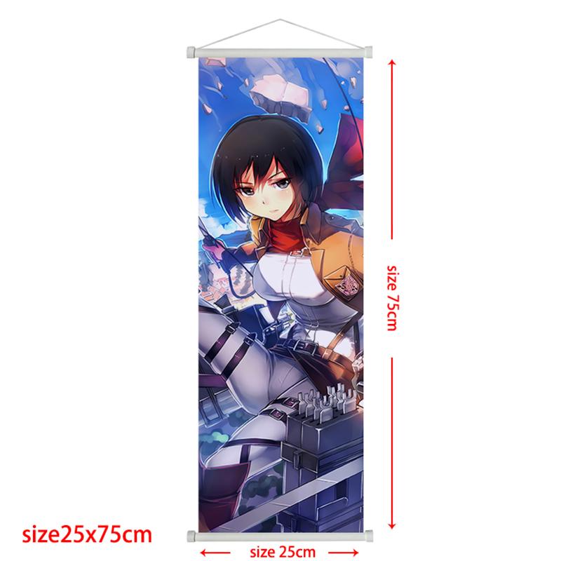 Anime Attack On Titan Levi Scroll Poster Eren Ackerman HD Art Sticky Wall Waterproof Home Living Room Bedroom Bar Aesthetic Decoration
