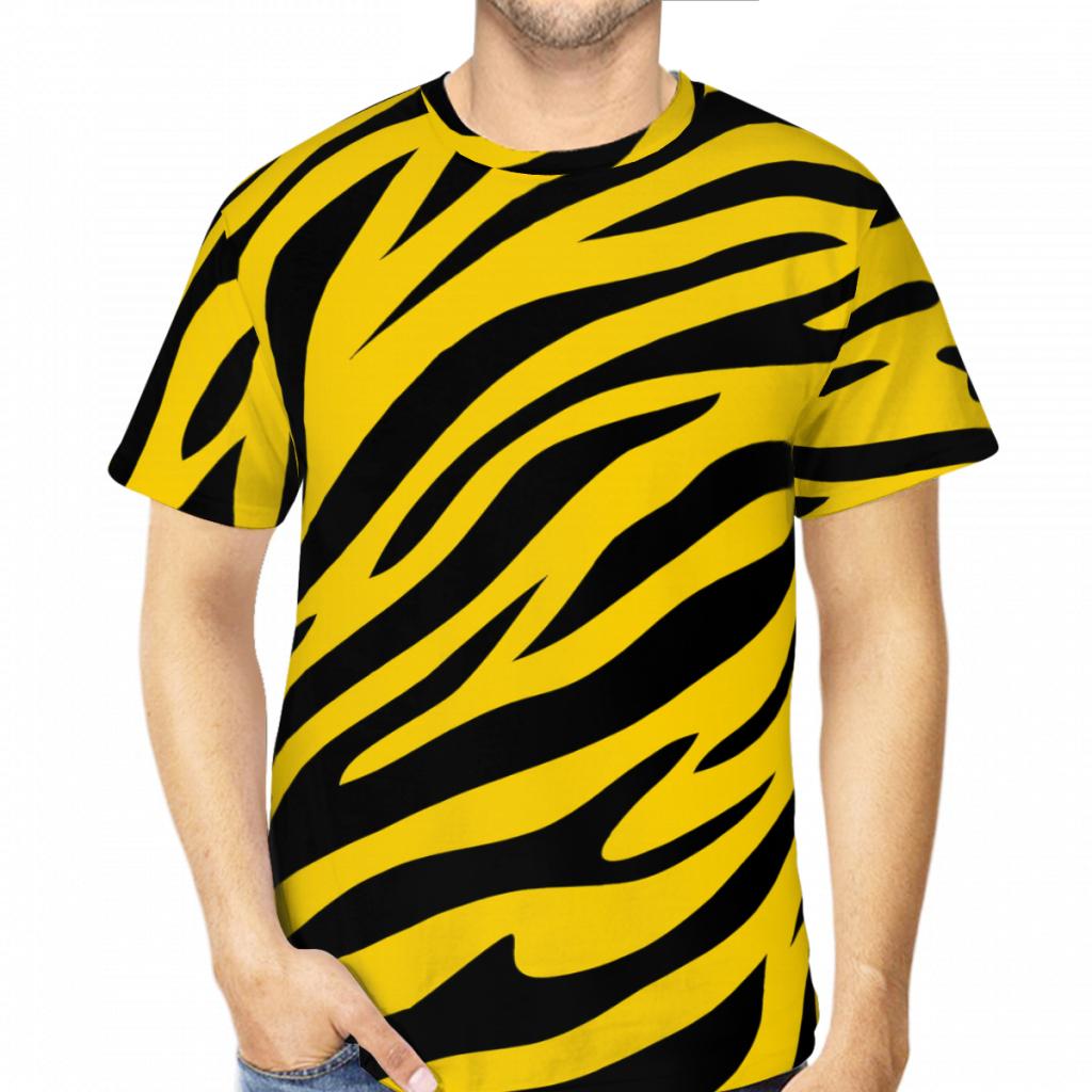 Fashion New 3d Printed Color Mens T-shirt Tiger Stripes Pattern Distinctive Men's T Shirt Funny Tops