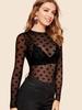 European & American Hot Style Lace Women's Mesh Club Top - See-through Base Shirt