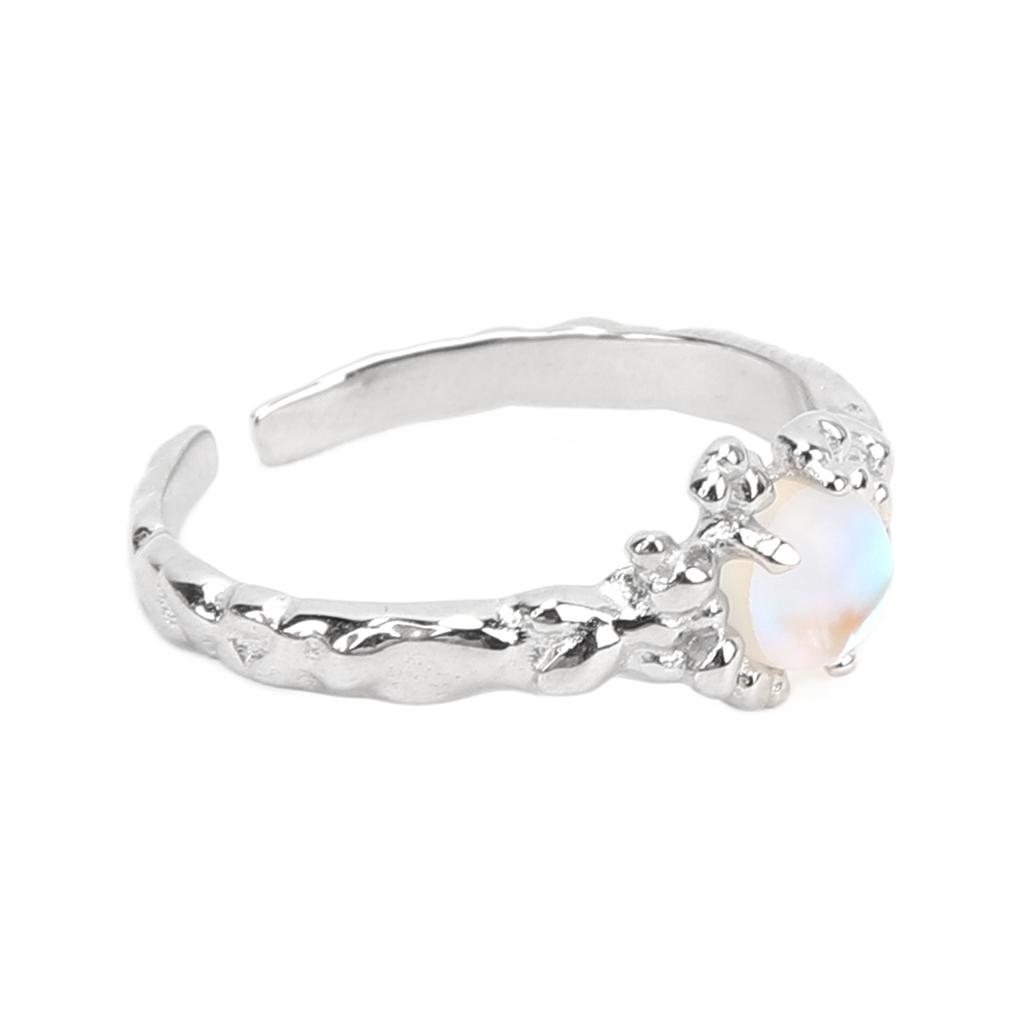 925 Sterlingsilber Ring Damen Modisch Elegant Stein Offener Ring Schmuck Accessoire für Jahrestag