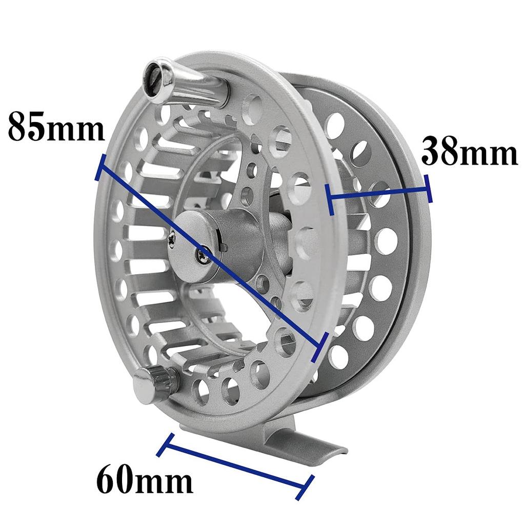 Oruldo Angelgerät Fliegenfischen Rolle Großkern Fliegenfischen Rolle qb010212a02n0 "Fulard A" (Silber/85mm)