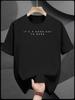 T-shirt with "It's a Good Day To Bake" Print - Black Casual Round Neck Summer Tee