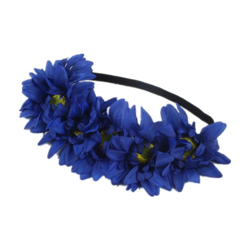 Sonnenblume Elastisches Stirnband Ungiftig Böhmische Haaraccessoires Blumenkranz Verstellbar Künstliche Gänseblümchen Blumen-Stirnband