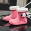 Rain shoes female cute cartoon outer wear waterproof glue rain shoes fashionable versatile light soft velvet warm