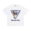 Casablanca Unisex Short Sleeve T-Shirt With Cosmic Castle Letter Print Loose Fit Cotton Tee