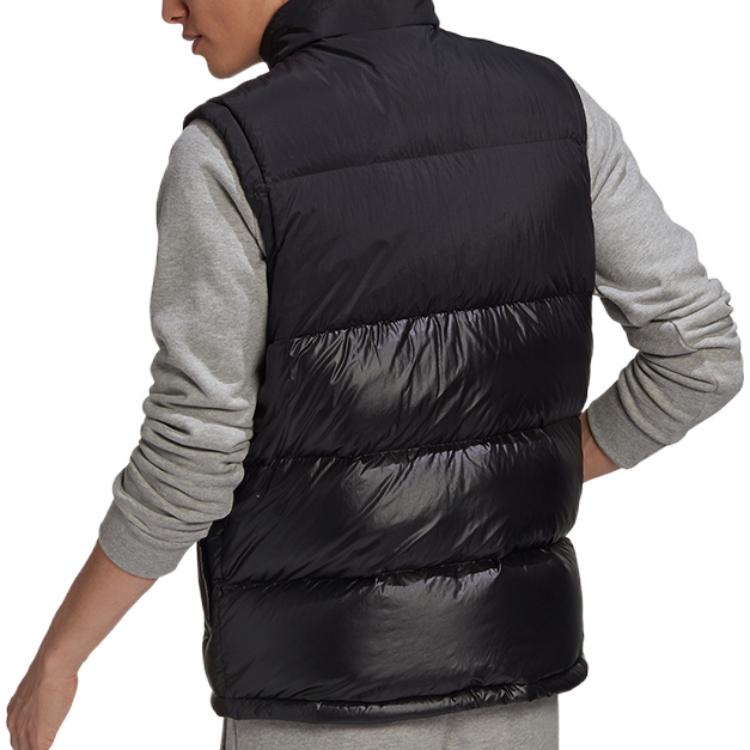 Adidas Originals Jednobarevná s logem Zapínání na zip Stojáček Pánská péřová vesta Černá GE1284