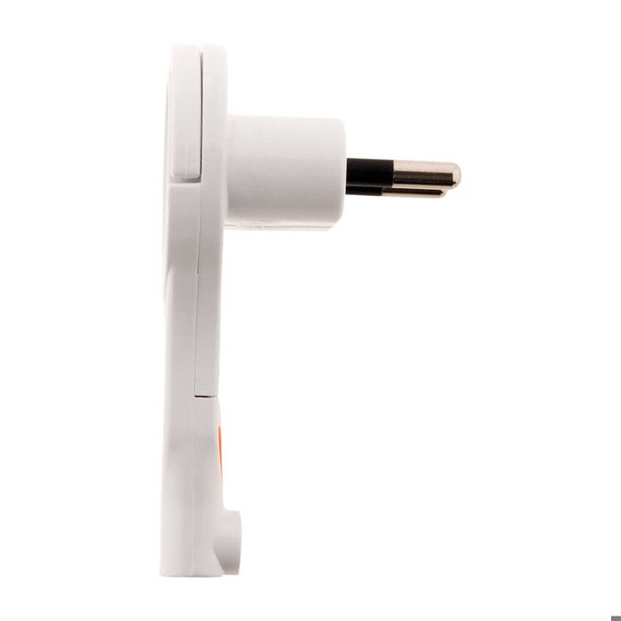 Fiche électrique mâle extra plate ZENITECH 2P 6A - Blanc