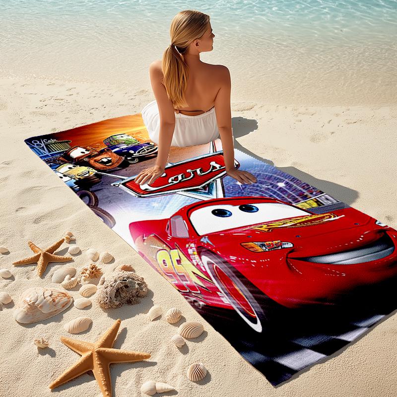 Lightning McQueen Beach Towel Outdoor Camping Beach Towel for Vacation Swim Outdoor Pool Absorbent Bath Towel