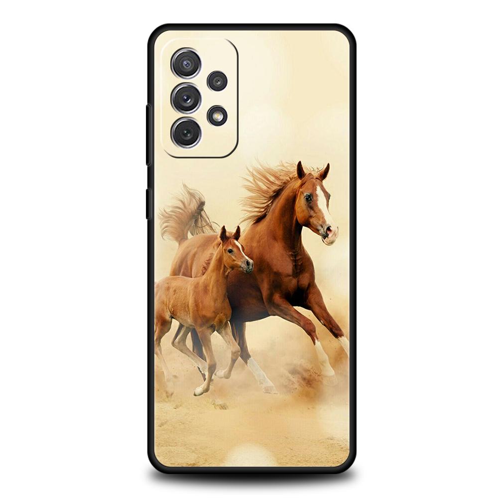 Horse Animal Silicone Case For Samsung Galaxy A32 A52 A13 A22 A72 A51 A71 A41 A11 A31 A21S 5G Luxury Phone Cover Shell Funda Bag