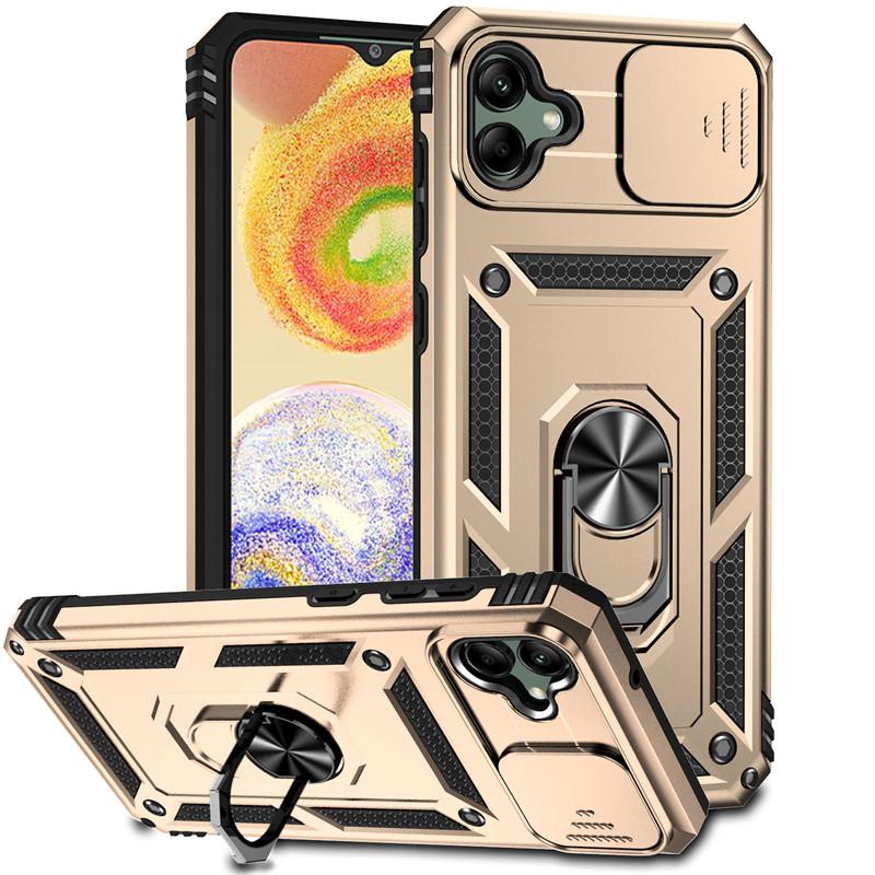For Samsung Galaxy A04 Case Samsung Galaxy A04 A14 A24 A34 A54 5G Slide Camera Len Phone Cover Shockproof Stand PC Silicon Cover