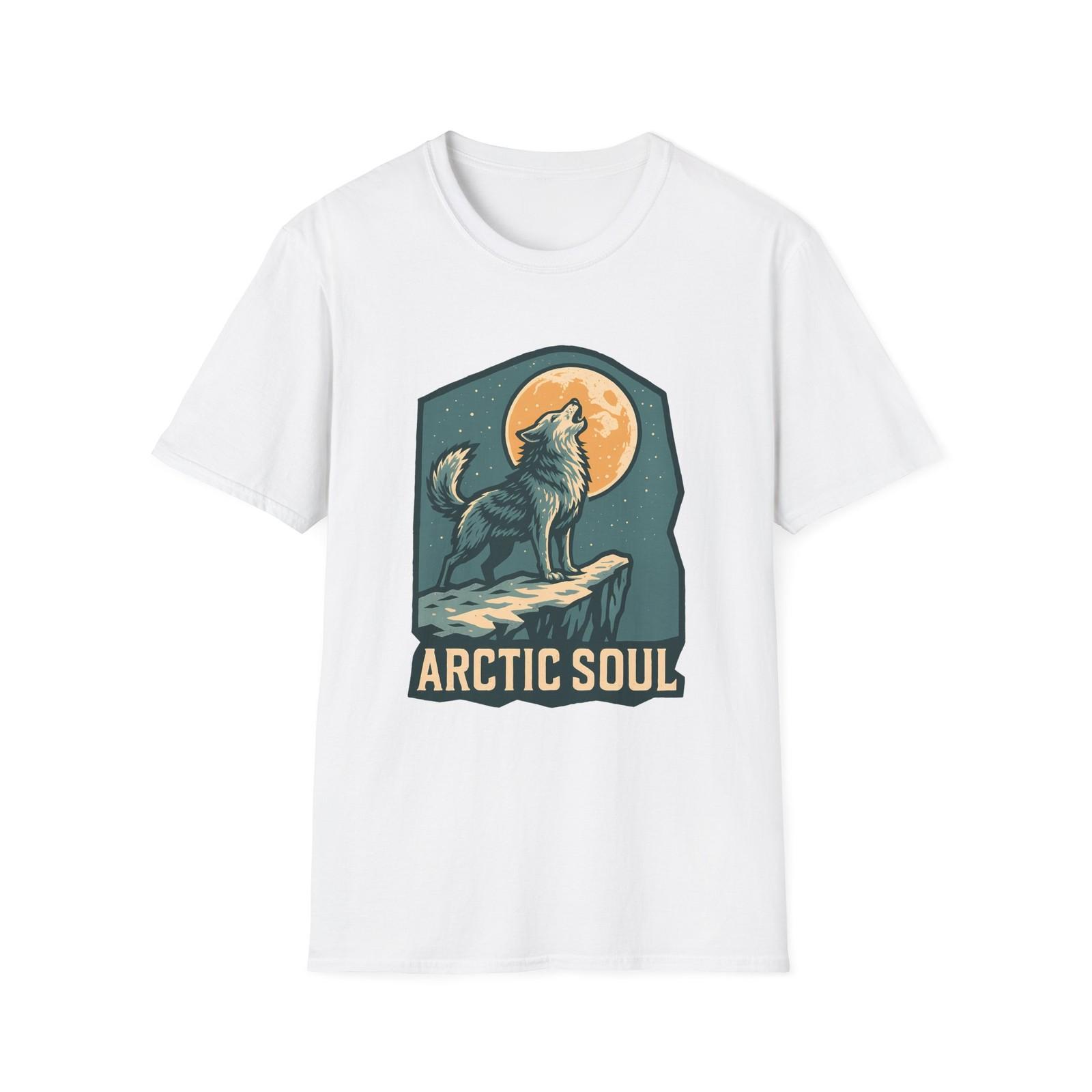Unisex Softstyle T-Shirt Mens Womens Tees Top Lone Wolf Full Moon Arctic Night Wilderness M