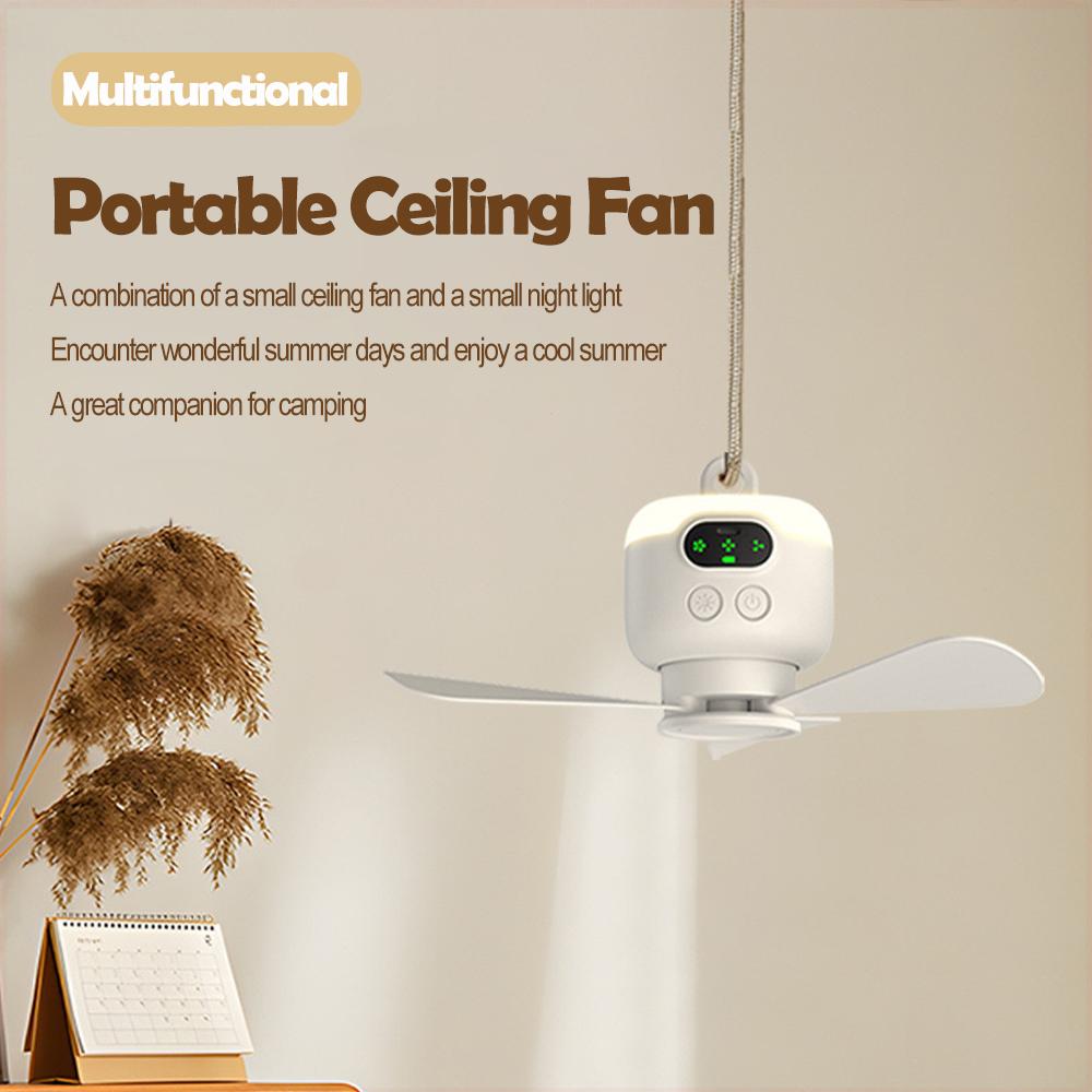 Ceiling Fan Portable Camping Tent 8000mah Ceiling Canopy Fan Rechargeable Wireless Fan Air Circulators with Remote Control Light