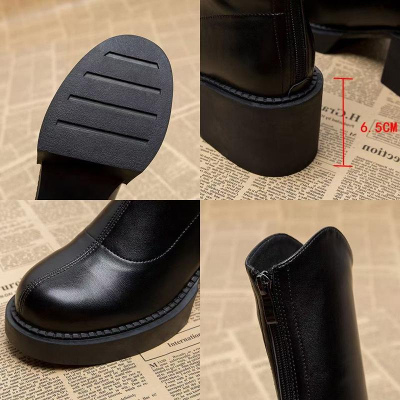 Fur Women's Boots Comfortable Platform Shoes Fashion Womens Ankle Boots Thick Heels Female Pumps High Quality Women Shoes Botas