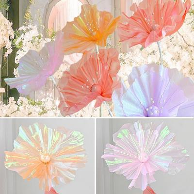NEW 3D Simulated Flowers 50CM Colorful Flower Head Large-scale Window Display Veil Flowers Party Supply