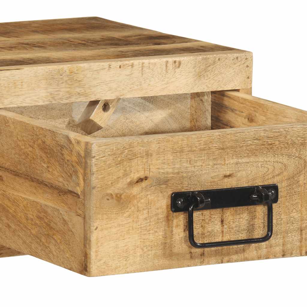 TV Wall Cabinet 100x30x19 Cm Raw Mango Wood