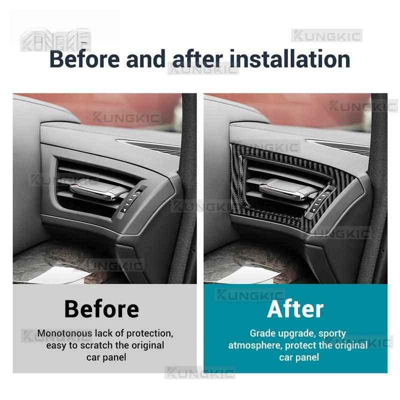 Real Soft Carbon Fiber Sticker For Toyota Alphard 2015-2018 2019 2020 2021 2022 2023 RHD Car Center Console Side Air Outlet Trim.