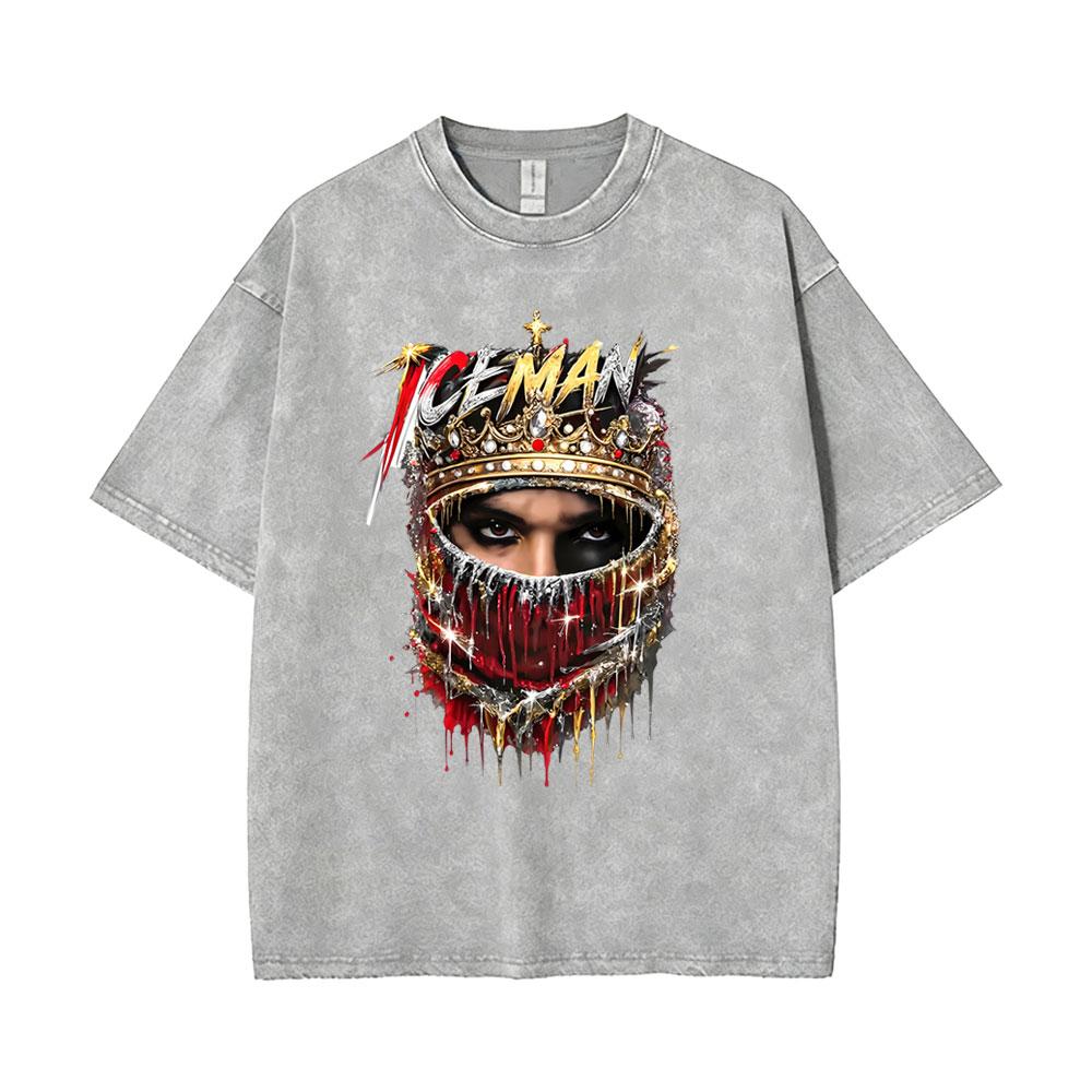 Hot Sale Rapper Drake ICEMAN Washed Vintage Tshirt Men Women Hip Hop Fashion Trend T Shirts Tops Male Summer Oversized Tshirts