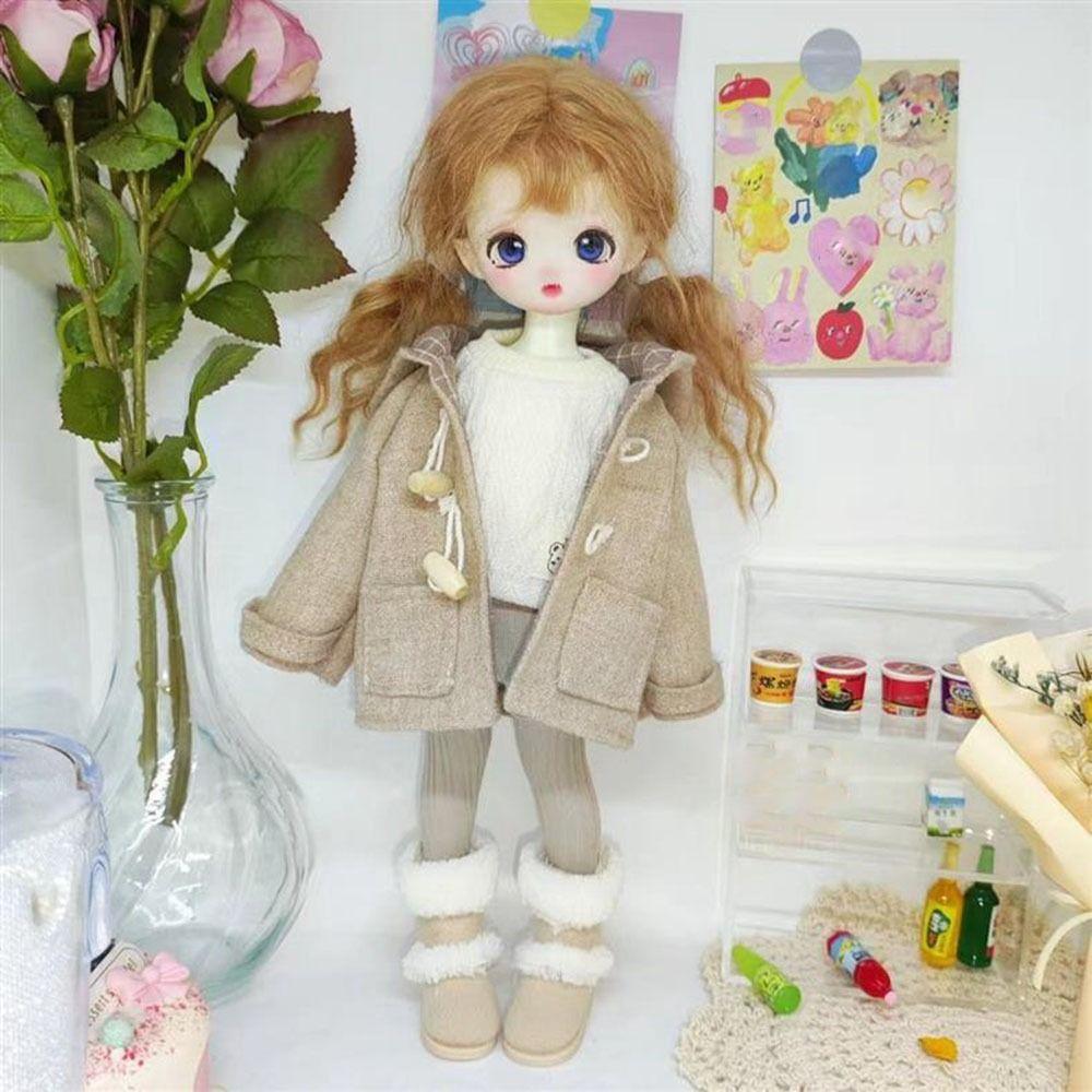 Fashion Doll Woolen Coat Casual Wear Woolen Outwear for 1/6 BJD 30cm Dolls DIY Toys