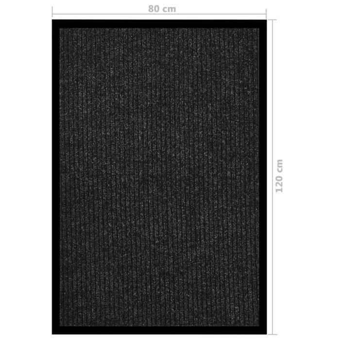 VidaXL Paillasson rayé Anthracite 80x120 cm