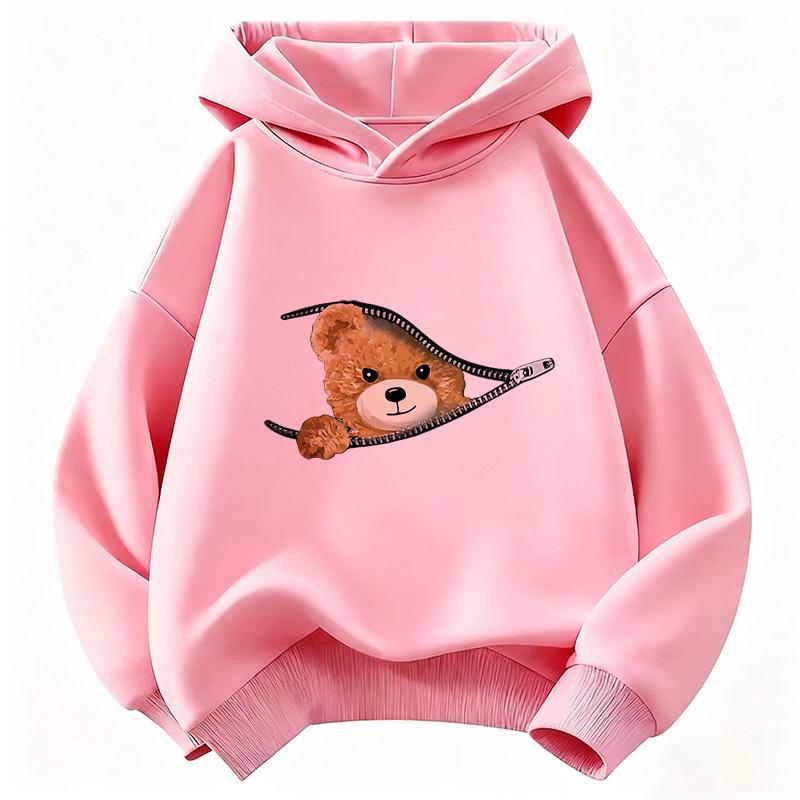 Boys Girls Hooded Sweatshirt Breathable Light Weave Comfort Fit For Playground And Weekend Hangout