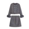 Down Suit Skirt Autumn and Winter New Small Temperament Socialite Fox Skirt