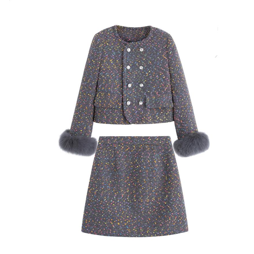 Down Suit Skirt Autumn and Winter New Small Temperament Socialite Fox Skirt