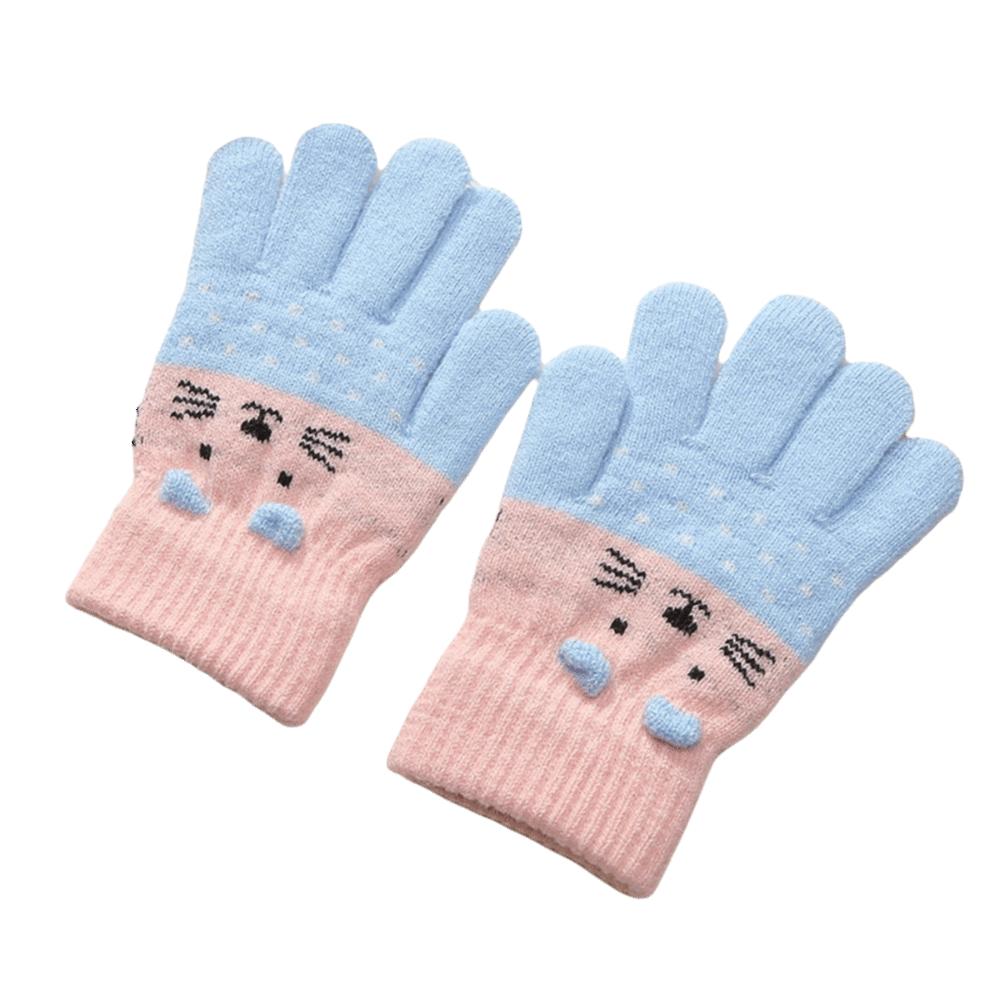3- 10Years Old Fashion Warm Kids Winter Gloves Coldproof Candy Color Children Mittens Windproof Soft Knitted Gloves Toddler