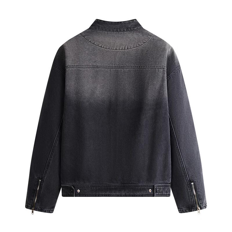 NVG·YOUNG Men's Stand-Collar Loose-Fit Denim Jacket