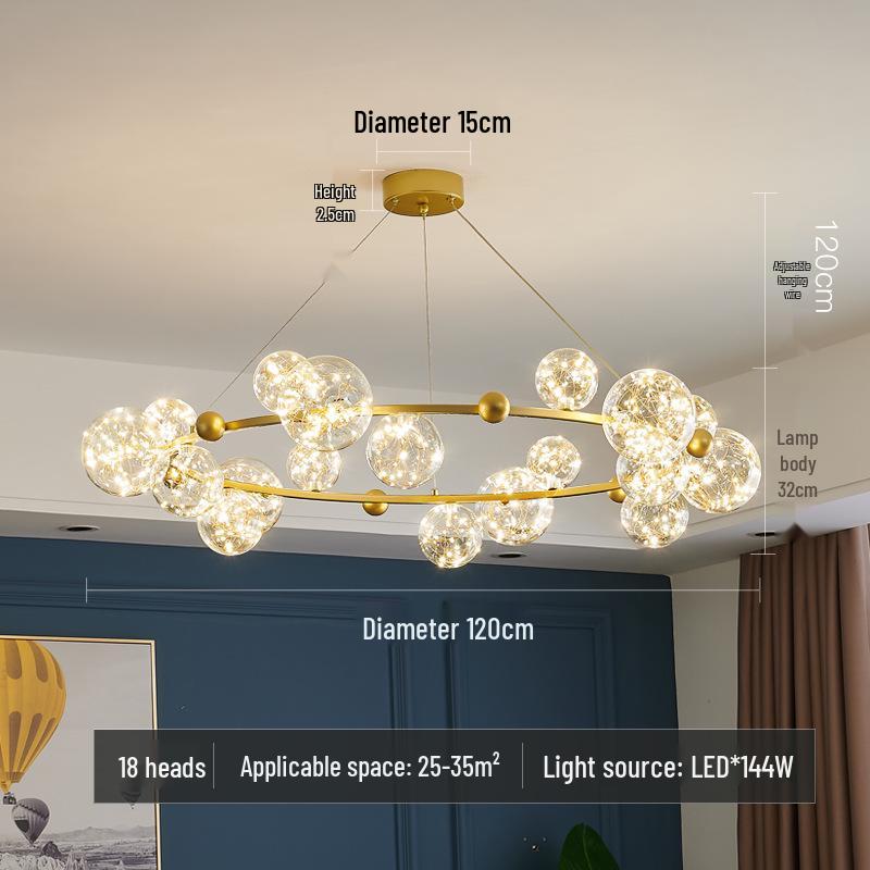 Nordic Starry Sky Modern Chandelier: Magic Bean Bubble Light for Living Room and Bedroom
