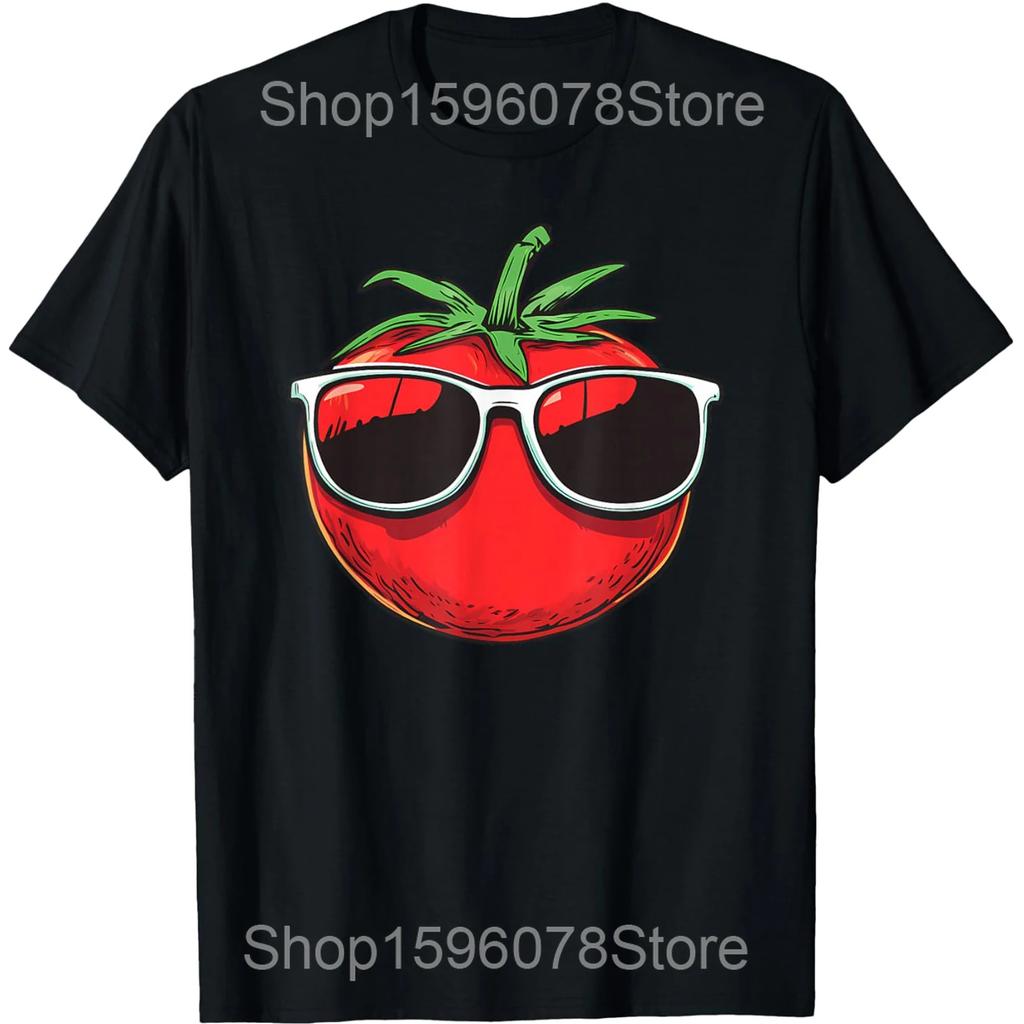 Lustige Tomaten-Überraschung Ein Glas geschnittene Tomaten T-Shirts Herren Baumwolle Humor Streetwear T-Shirt Kurzarm Unisex Lockere Kleidung