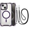 Shockproof Strap Case For iPhone 16 15 13 12 17 14 Pro Max Plus 16E Magnetic Crossbody Lanyard Cord Transparent Clear Back Cover
