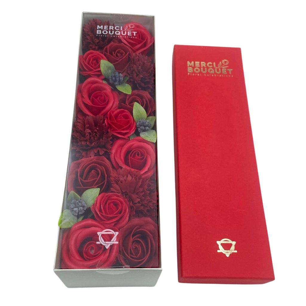 Soap Flowers Long Box, Red Roses